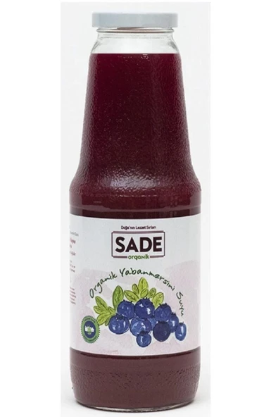 Sade Organik Yaban Mersini Suyu 1000 Ml