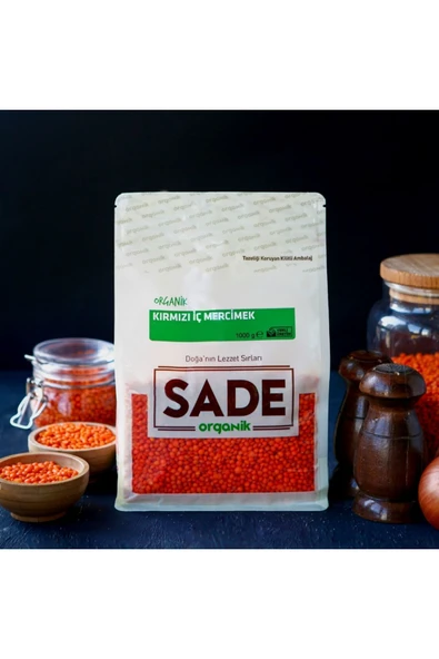 Sade Organik SADE ORGANİK KIRMIZI İÇ MERCİMEK 500 GR 2 Lİ PAKET - 2