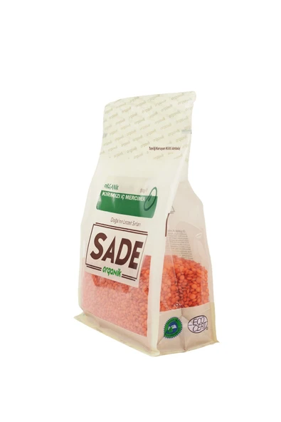 Sade Organik Kırmızı Iç Mercimek 500 gr - 3