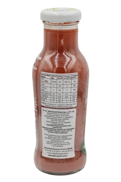 Sade Organik Kızılcık Suyu 250ml 6'lı - 3