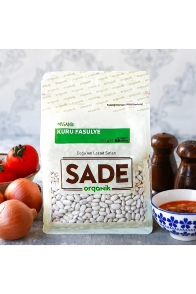 Sade Organik Kuru Fasulye 1000 gr 2 Li Paket - 2