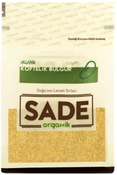 Sade Organik Köftelik Bulgur 500 Gr