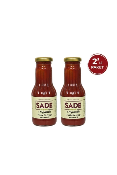 Sade Organik Tatlı Ketçap 2 Adet (2X280GR)