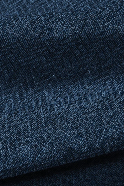 Jakarlı Şönil Koltuk Örtüsü | Çekyat Örtüsü | Koltuk Şalı 175x350 Kaymaz Gece Mavisi - 4