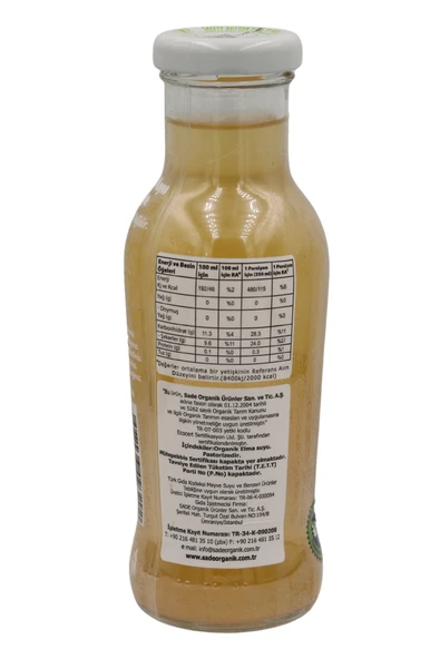 Sade Organik Elma Suyu 250ml 6'lı - 2
