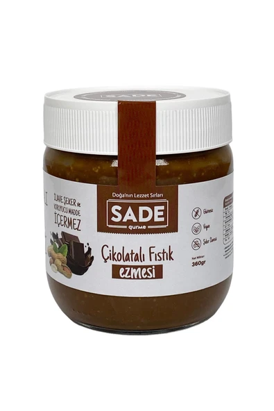Sade Gurme %100 Yer Fıstığı Ezmesi 360g ve Çikolatalı Fıstık Ezmesi 360g - 2