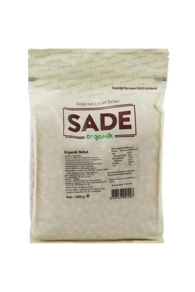 Sade Organik Nohut 1000 Gr - 4