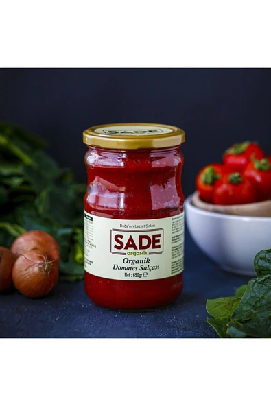 Sade Organik Domates Salçası 5x650 gr - 2