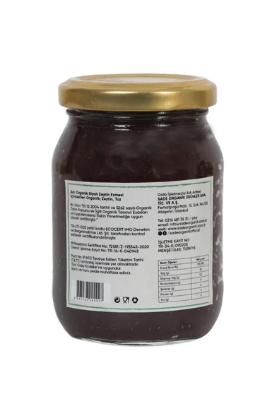 Sade Organik Siyah Zeytin Ezmesi 170 gr - 2