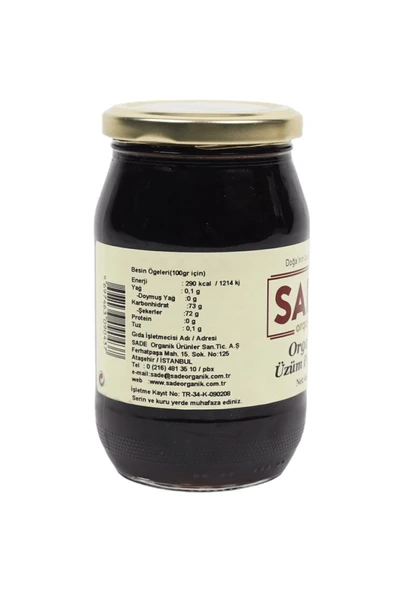 Sade Organik Üzüm Pekmezi 460 gr - 3