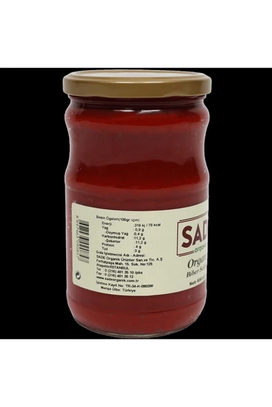 Sade Organik SADE ORGANİK BİBER SALÇASI (tatlı) 650 GR 2 Lİ PAKET - 3