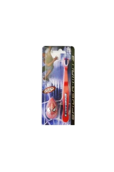 Marvel Spider-Man Spıderman Klik-klak Kapak Kırmızı Büyük Diş Fırçası
