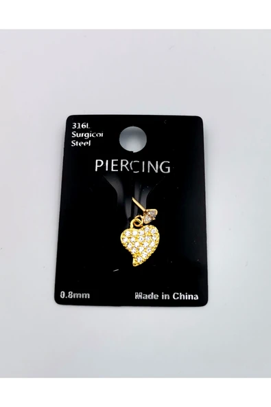 Çelik Zirkon Taşlı Piercing ürün görseli 1