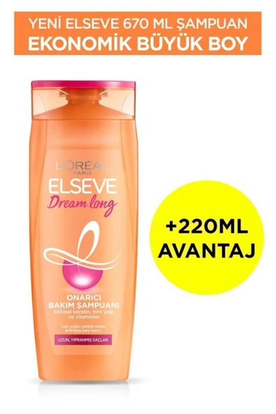 ELSEVE Dream Long Onarıcı Bakım Şampuanı 670 ml - Resim 2