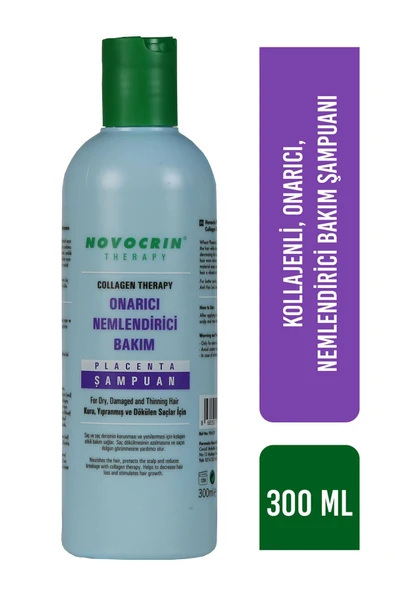 Novocrin Placenta Collagen Therapy Onarıcı Nemlendirici Bakım Şampuanı 300 ml - Resim 2