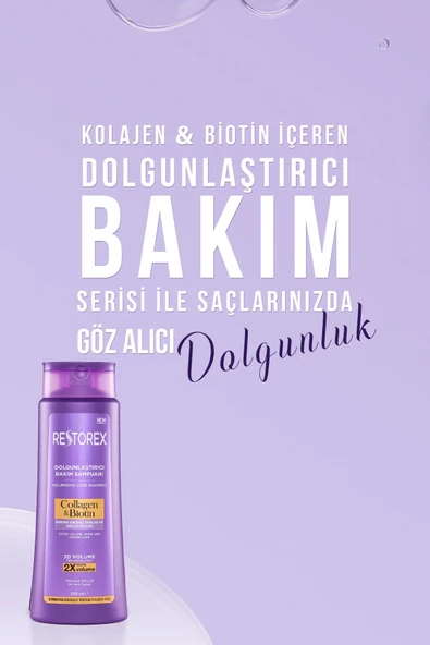 Restorex Collagen & Biotin Hacimsiz Saçlar Için Dolgunlaştırıcı Şampuan 500ml - 2