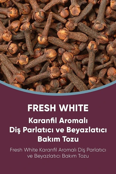 Fresh White Diş Tozu 50gr Karanfil Aromalı - 3