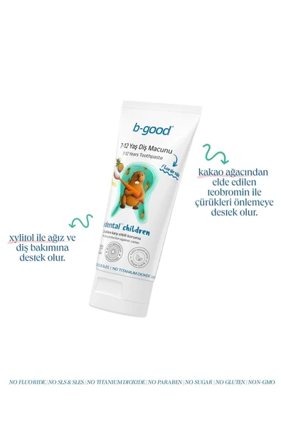 B-GOOD 7-12 Yaş Diş Macunu Florürsüz Ananas 50 Ml - 2