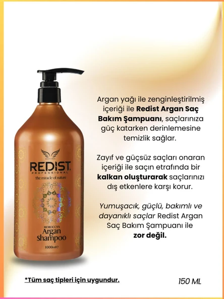 Redist Redıst Argan Bakım Şampuanı 1000 ml - Resim 2