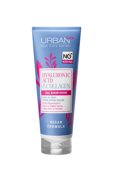 Urban Care Hyaluronik Asit & Kolajen Kuru ve Cansız Saçlara Özel Saç Bakım Kremi-250ml-vegan - 2
