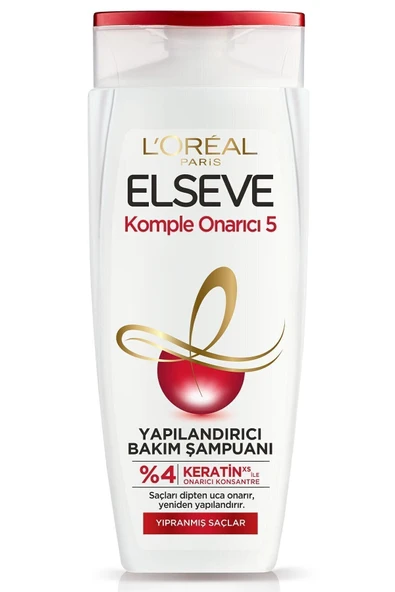 ELSEVE Komple Onarıcı 5 Yıpranmış Saçlar Için Keratinxs Içeren Yapılandırıcı Bakım Şampuanı 360 ml - Resim 2