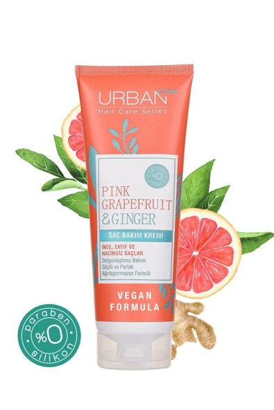 Urban Care Pink Grapefruit&ginger Ince Telli Saçlar Için Dolgunlaştırıcı Saç Kremi-vegan-250 ml - Resim 3