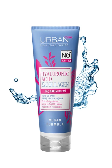 Urban Care Hyaluronik Asit & Kolajen Kuru ve Cansız Saçlara Özel Saç Bakım Kremi-250ml-vegan - 3
