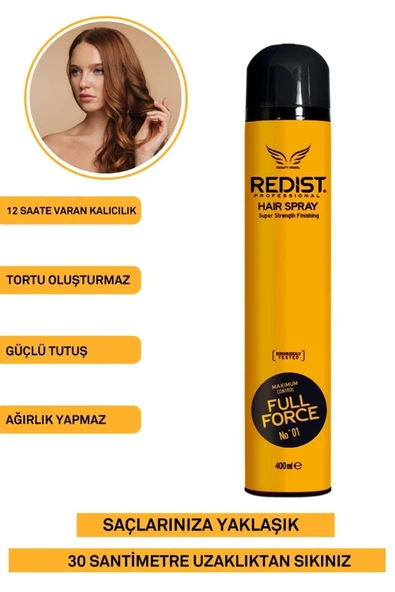Redist Full Force Saç Spreyi 400ml - Resim 4