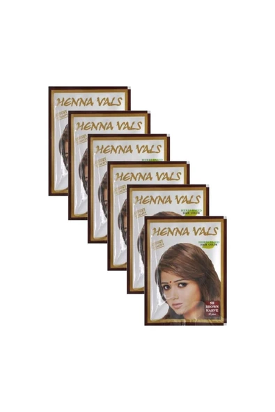 Henna Prime Henna Vals Saç Kınası 10 gr X 6 Lı Paket - Kahve - Resim 2