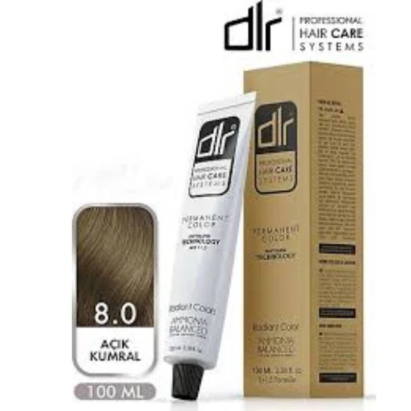 Dlr professıonal hair care Dlr Color 100 ml 8,0 Açık Kumral-8681807040615