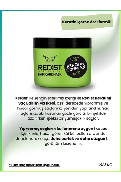 Redist Redıst Keratin Complex Saç Bakım Maskesi 500 ml - Resim 2