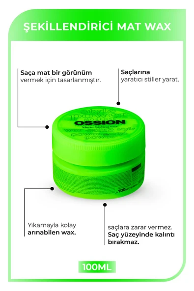 Morfose Ossion Mat Saç Şekillendirici Wax 100 ml - 2