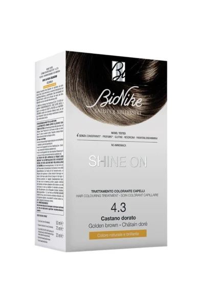 BioNike Shıne On Hair Colouring Treatment No: 4.3 Golden Brown ürün görseli