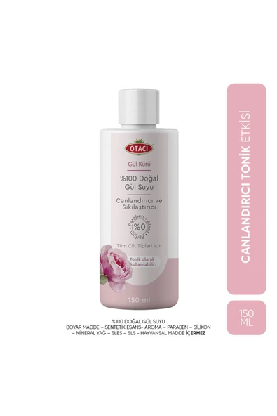 Otacı Gül Kürü % 100 Doğal Gül Suyu Canlandırıcı, Sıkılaştırıcı 150 ml