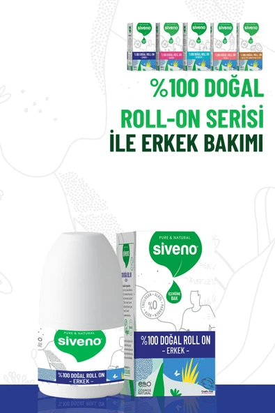Siveno %100 Doğal Roll-on Erkek Deodorant Ter Kokusu Önleyici Bitkisel Leke Bırakmayan Vegan 50 ml - Resim 3