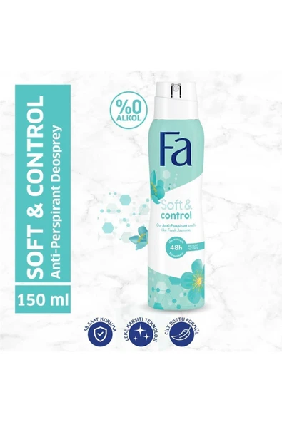 Fa Women Soft & Control Deosprey Taze Yasemin 150 ml - Resim 3