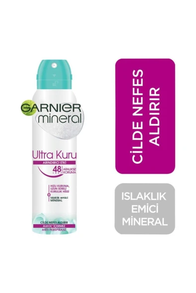 Garnier Kadın Deodorant Mineral Ultra Kuru Sprey 150 ml-STRYALTYMZ1031928