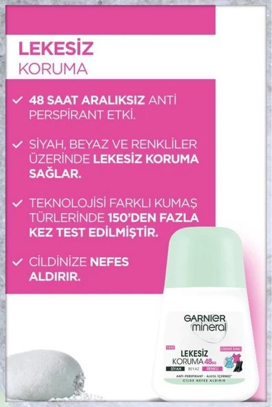 Garnier Mineral Lekesiz Koruma Roll-on Deodorant - Resim 3
