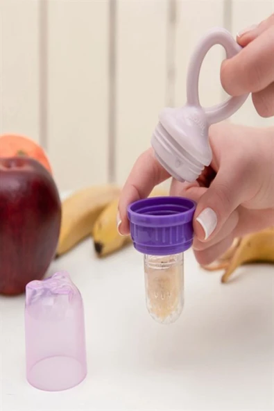 mycey Silikon Meyve Sebze Emziği Mor - Resim 4