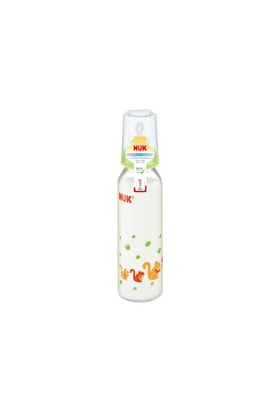 Nuk Silikon Emzikli Cam Biberon 250 ml - Yeşil