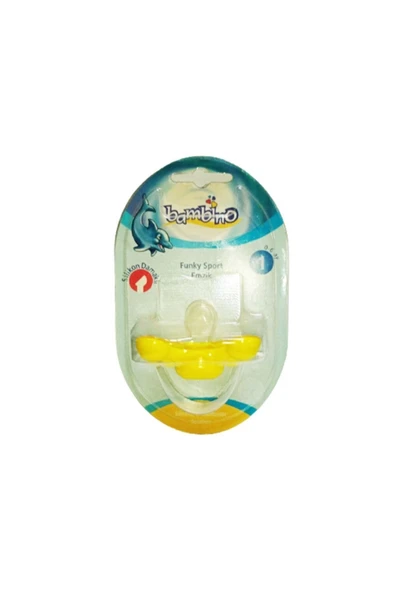 Bambino Funky Sport Silikon 0-6 Ay Damaklı Emzik - Sarı