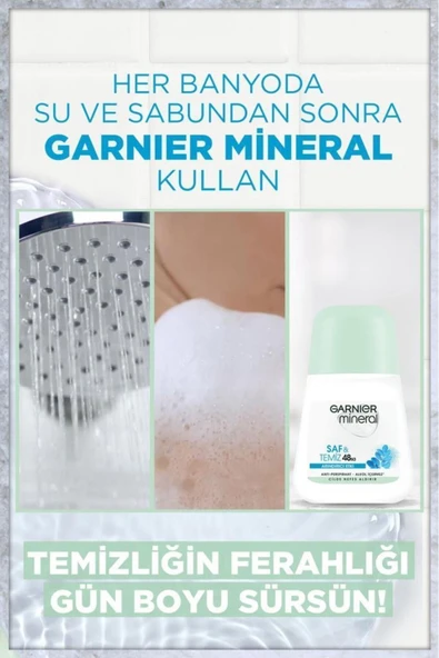 Garnier Mineral Saf Ve Temiz Kadın Roll-on Deodorant 3600542035149 - Resim 3