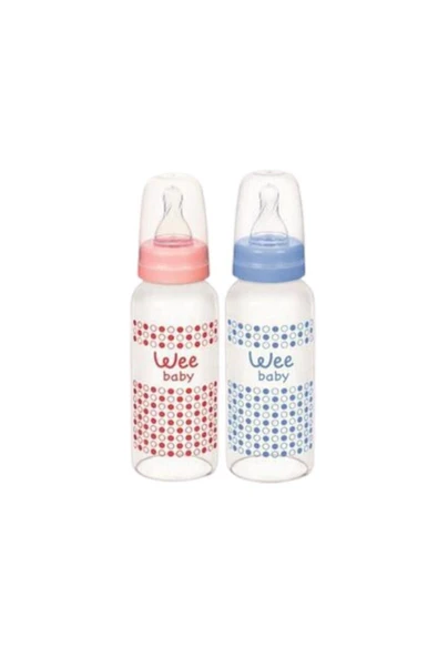 Wee Baby Isıya Dayanıklı Cam Biberon 240 ml - Pembe - 2
