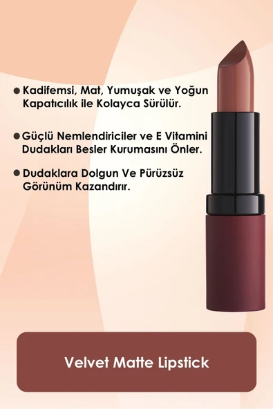 Golden Rose Velvet Matte Lipstick No: 31 Light Rose - Mat Ruj - 8691190466312 - 2
