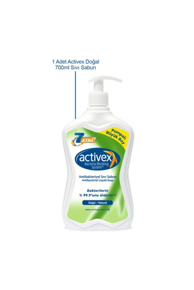 Activex Antibakteriyel Sıvı Sabun Doğal 700 ml - 2
