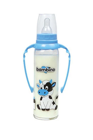 Bambino Mavi Kulplu Cam Biberon 225Ml 8691491100168