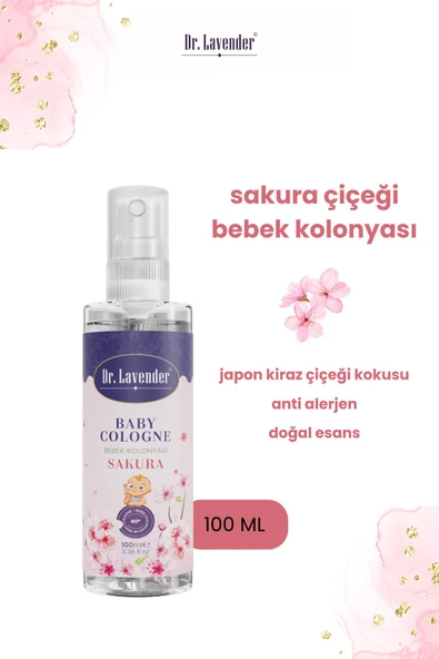 Dr. Lavender Gallipoli Lavender Doğal Bitkisel Sakura Çiçeği Bebek Kolonyası 100 ml