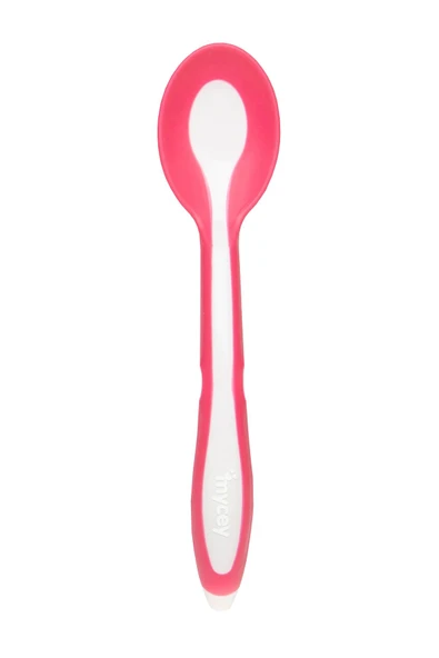 mycey Taşıma Kutulu Mama Kaşığı - Yumuşak Uçlu - Pembe - 2