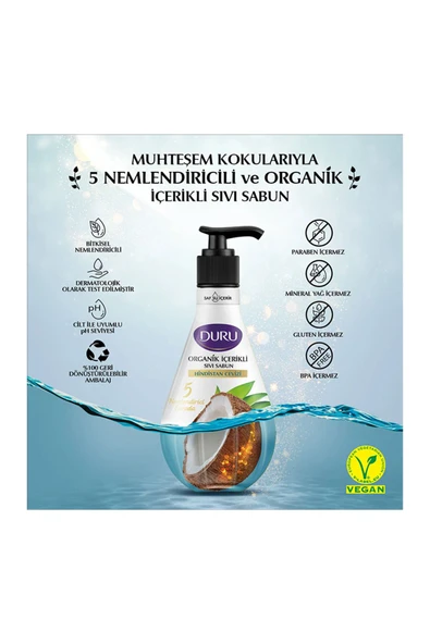 Duru Organik Içerikli Cevizli Sıvı Sabun 500ml,hindistan - Resim 2