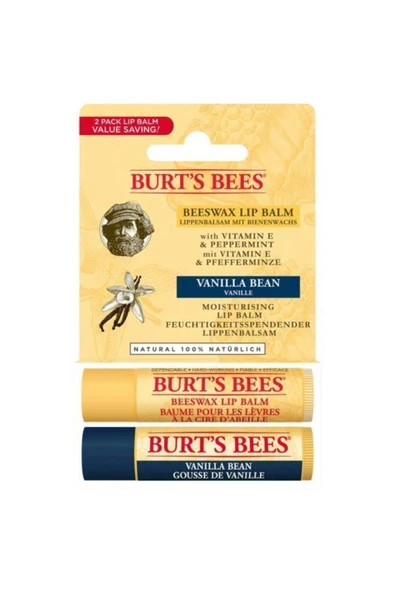 Burts Bees 2li lip balm set - Beeswax + Vanilya